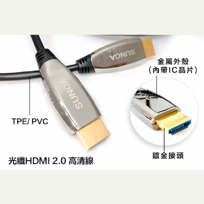HDMI 2.0 Cable 4K HD 3D光纖高畫質影音傳輸線- 100M