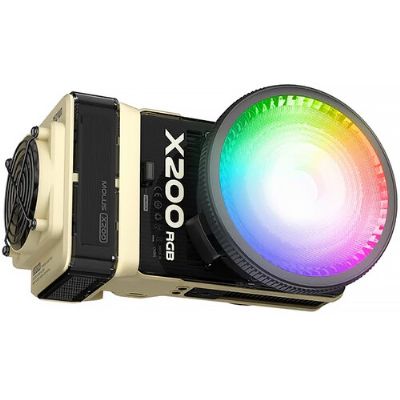 輕量 手持 ZHIYUN 智雲 200W MOL0US X200 RGB COMBO 套裝版 含：手持V掛供電套件 + 60cm 柔光箱